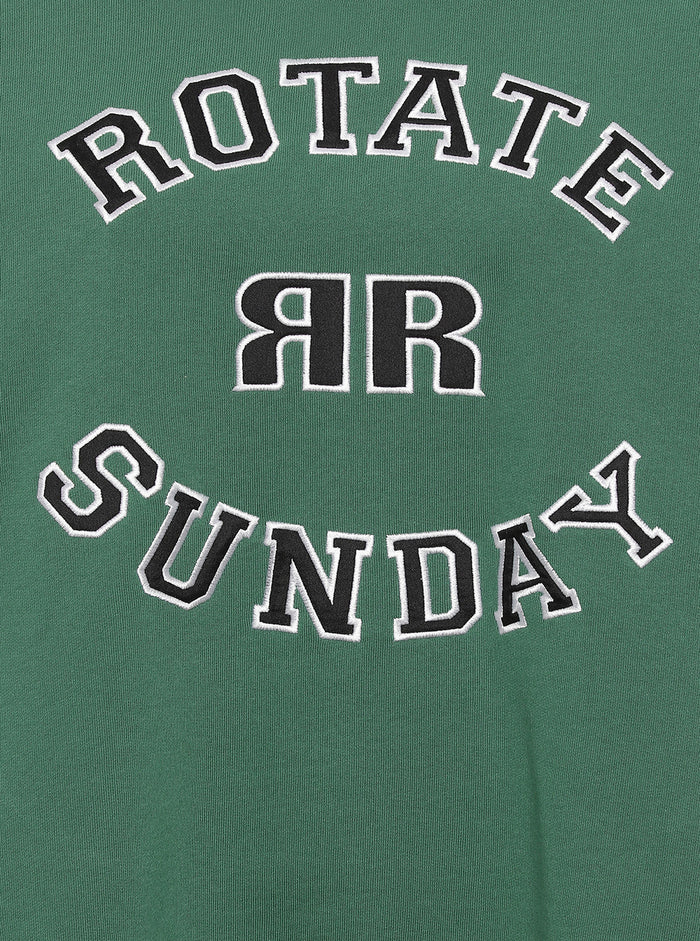 Amlie Layered Organic Cotton Hoodie With Logo Green Sweatshirts
