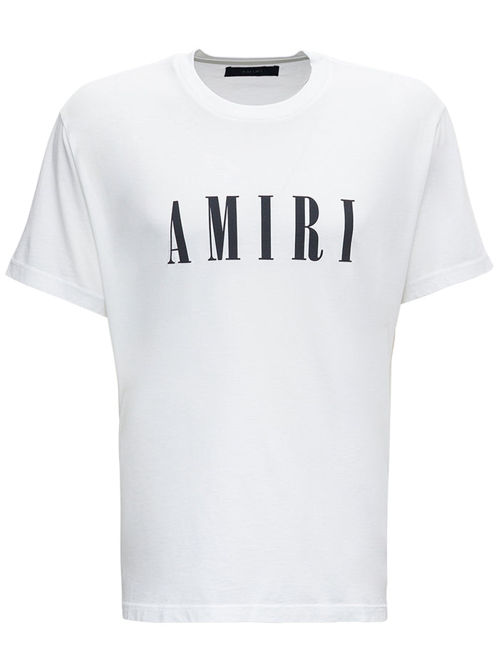 White Cotton T-Shirt With Logo Print Tshirts And Polo Shirts