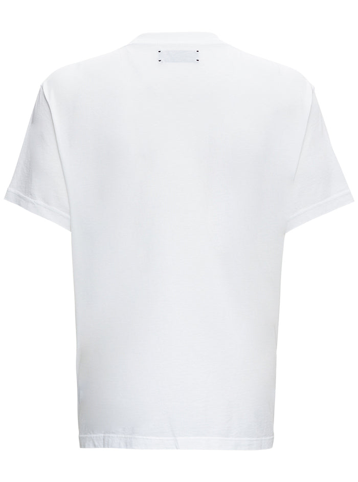 White Cotton T-Shirt With Logo Print Tshirts And Polo Shirts
