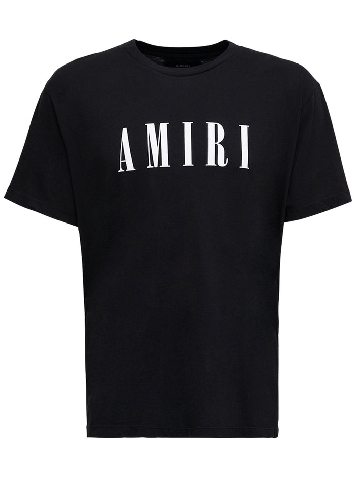 Cotton T-Shirt With Logo Print Black Tshirts And Polo Shirts