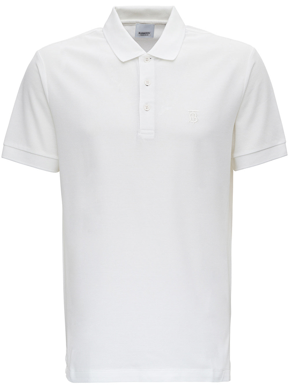 White Cotton Polo Shirt With Logo Tshirts And