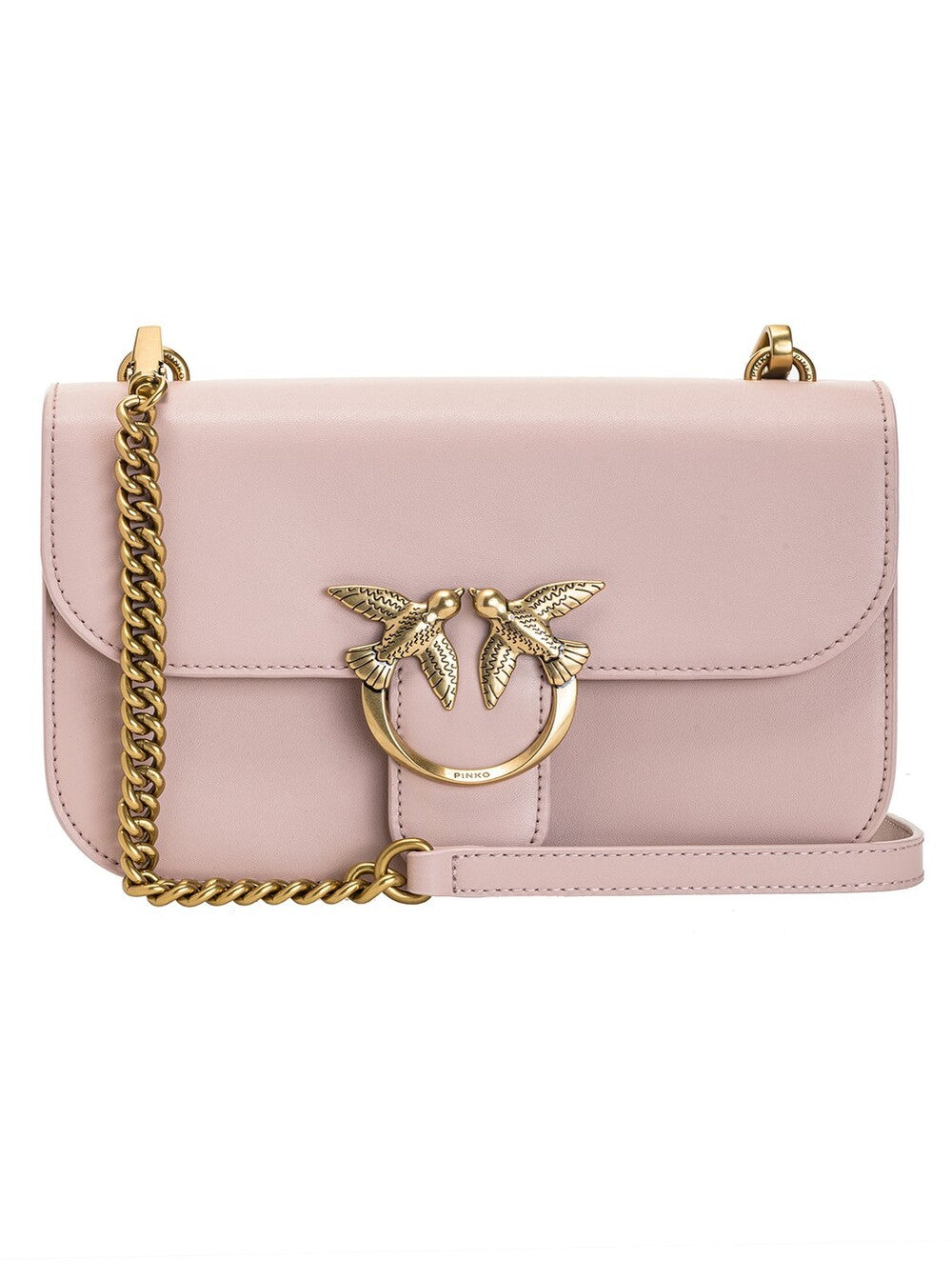 Love Bell Simply Pink Leather Crossbody Bag Goat