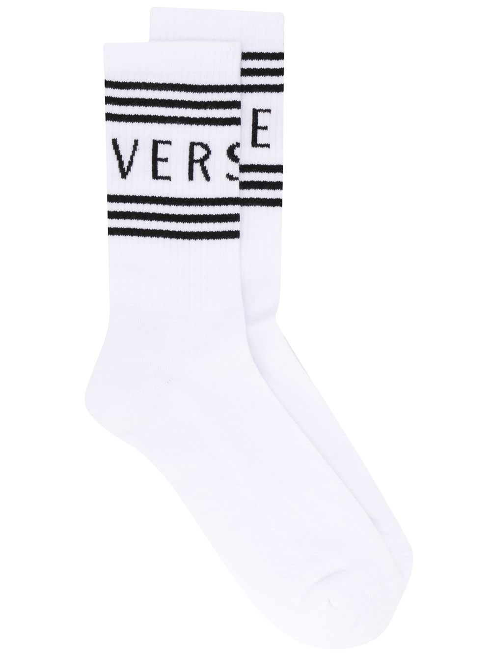 White Cotton Socks With Logo Polyamide Elastane Underwear