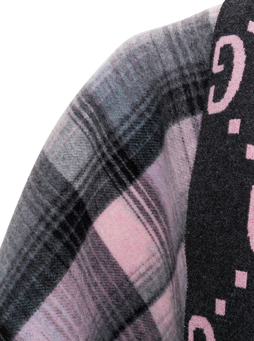 Gg Reversible Wool Cape Grey Coat