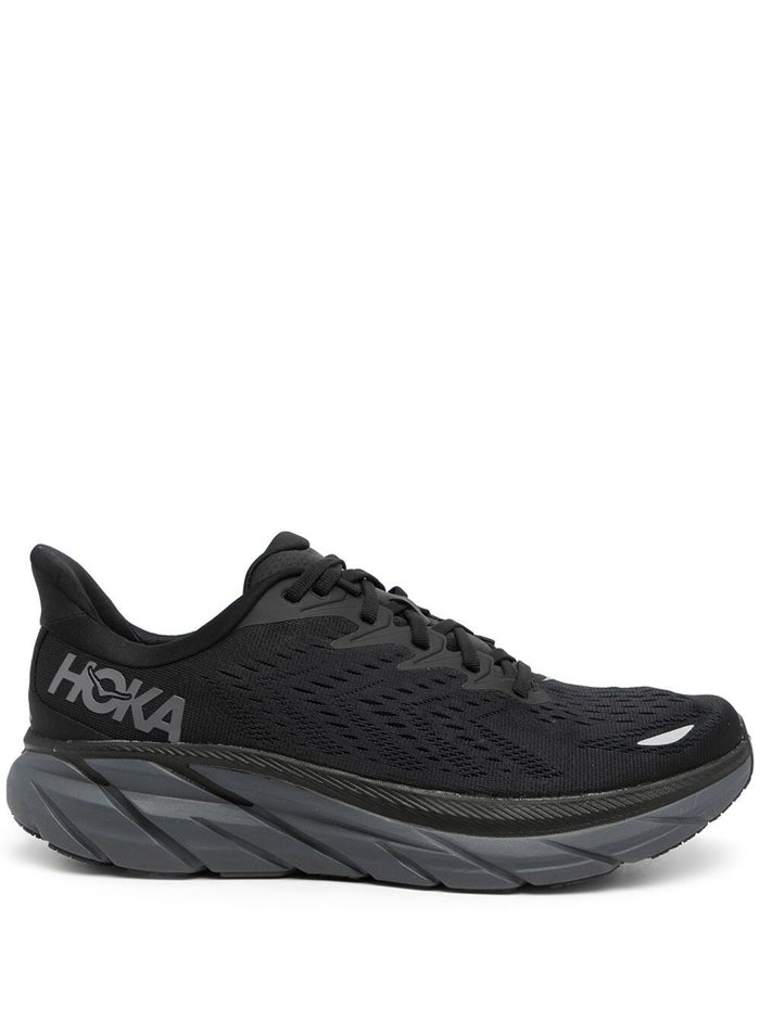 Clifton 8 Black Sneakers With Logo Print