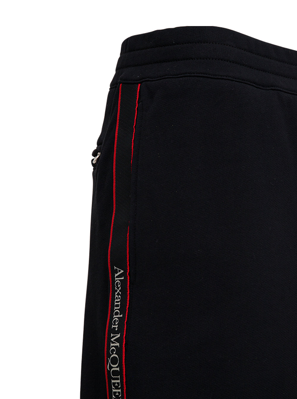 Black Jersey Bermuda Shorts With Side Logo Cotton And
