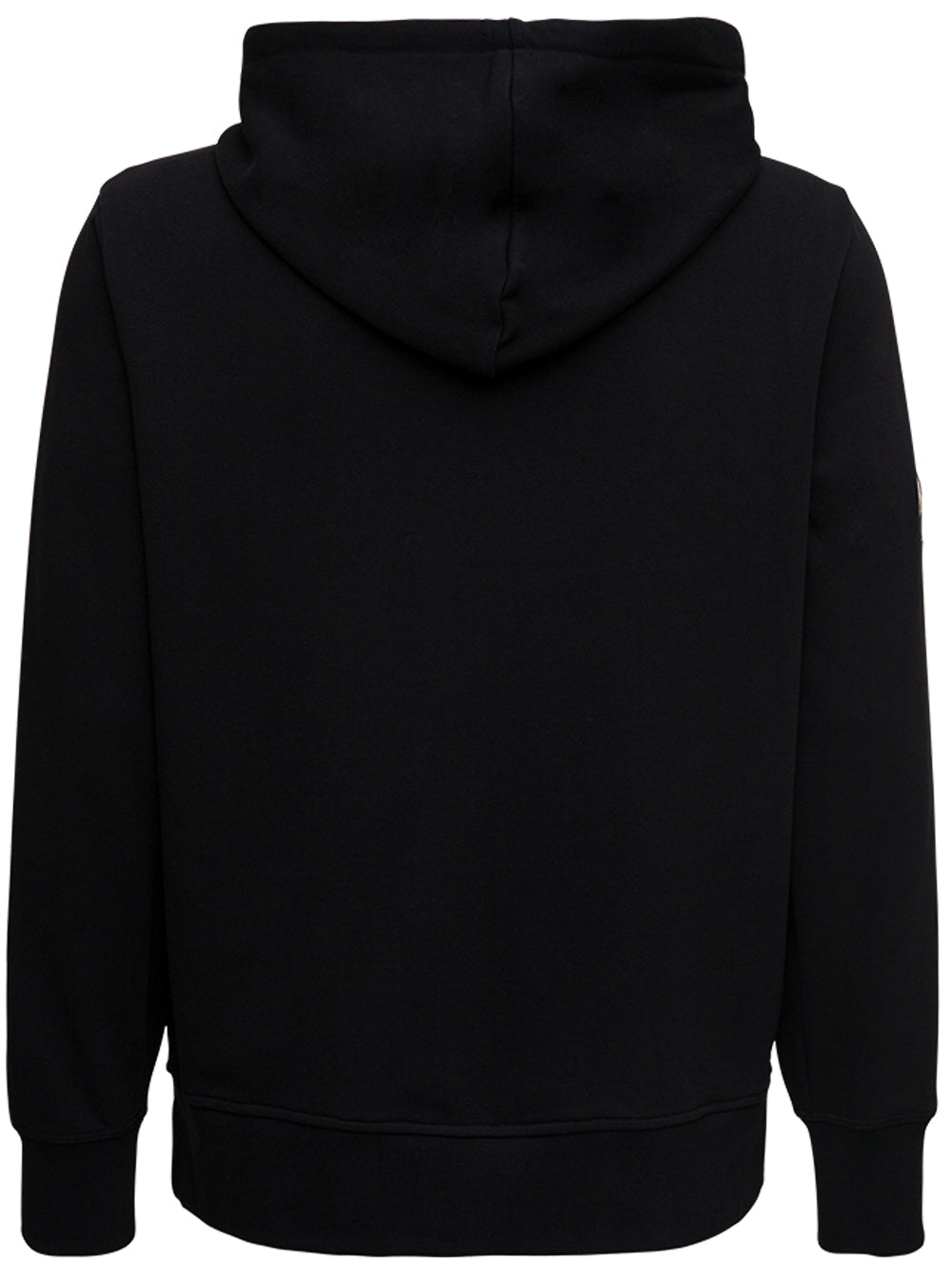 Black Nylon And Cotton Down Jacket With Logo