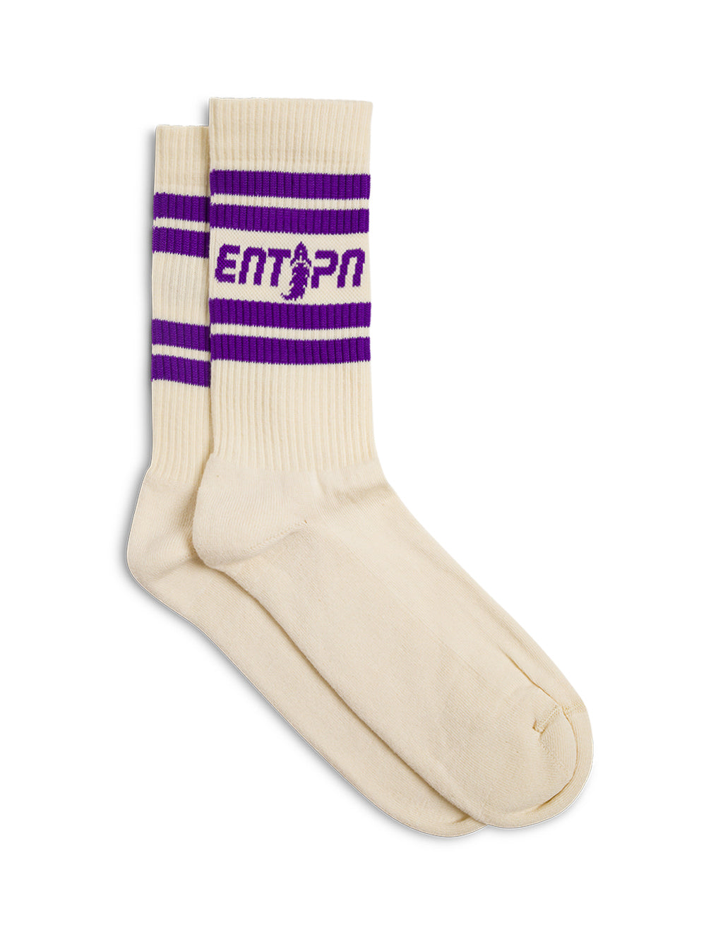 Beige And Purple Socks With Logo Cotton Polyamide Elastane Underwear