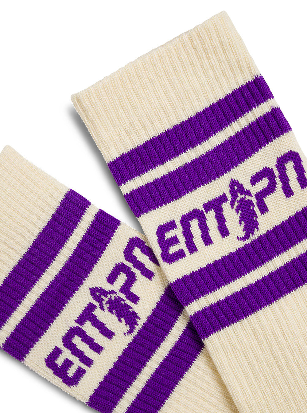 Beige And Purple Socks With Logo Cotton Polyamide Elastane Underwear