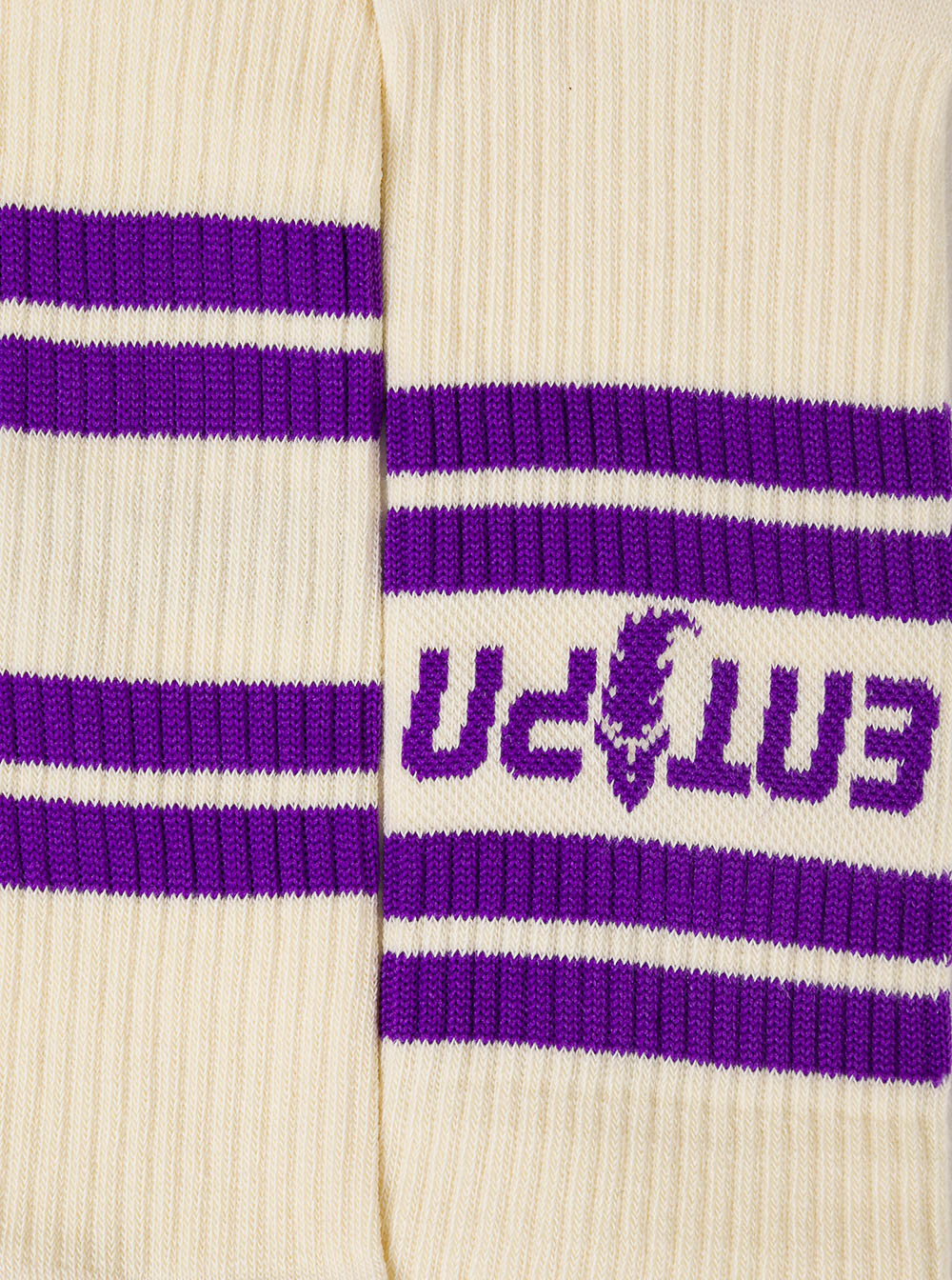 Beige And Purple Socks With Logo Cotton Polyamide Elastane Underwear