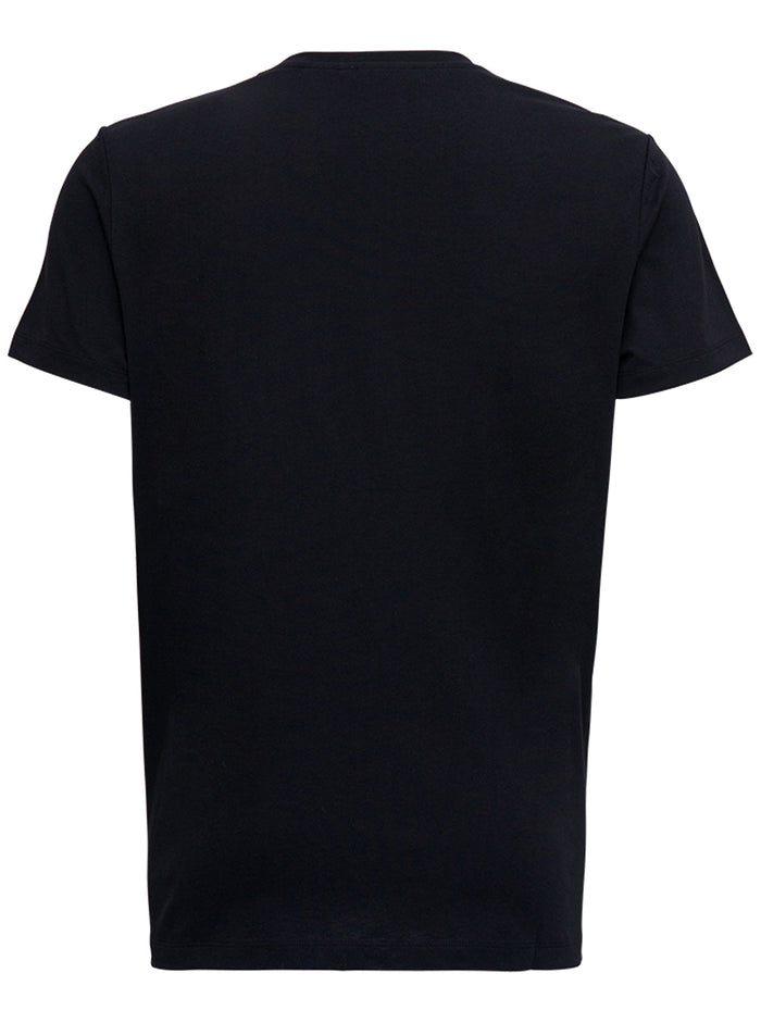 Black Cotton T-Shirt With Logo Print Tshirts And Polo Shirts