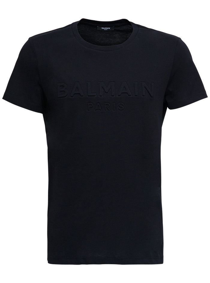 Black Cotton T-Shirt With Logo Tshirts And Polo Shirts