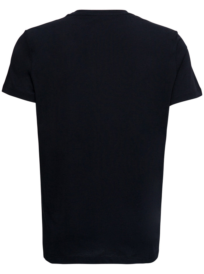 Black Cotton T-Shirt With Logo Tshirts And Polo Shirts