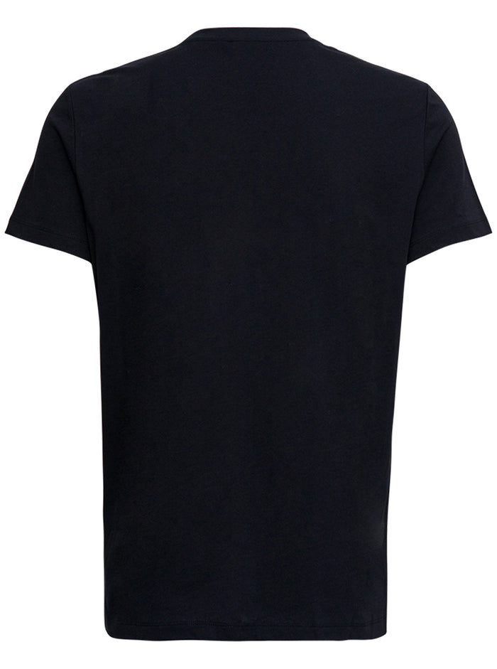 Black Cotton T-Shirt With Logo Print Tshirts And Polo Shirts