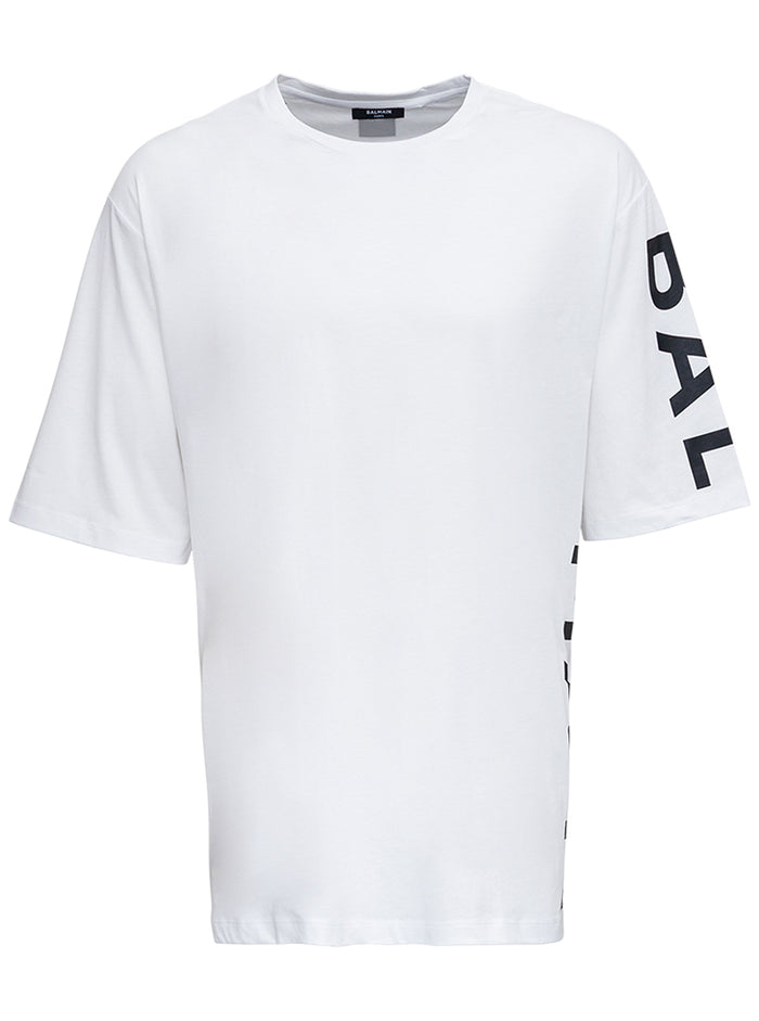 White Cotton T-Shirt With Logo Print Tshirts And Polo Shirts