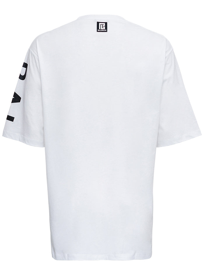 White Cotton T-Shirt With Logo Print Tshirts And Polo Shirts