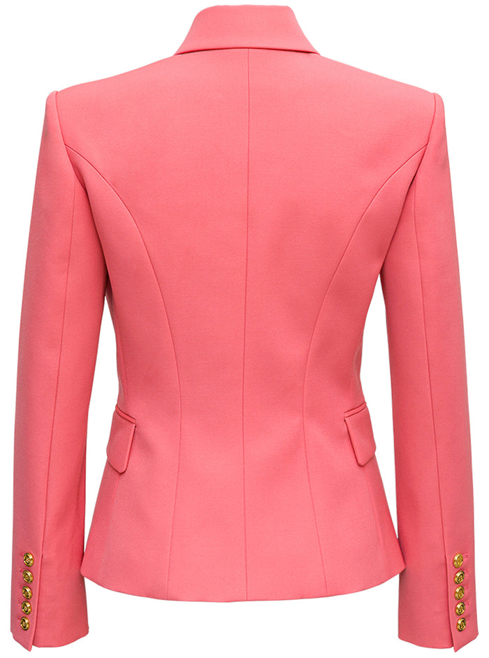 Double-Breasted Pink Wool Blazer Blazers