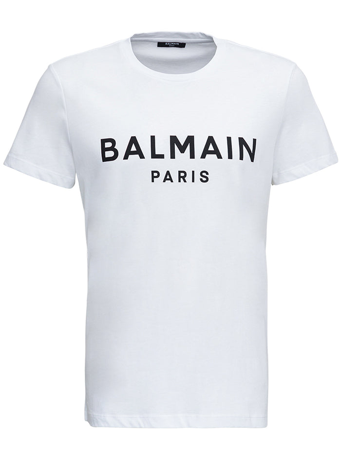 White Cotton T-Shirt With Logo Print Tshirts And Polo Shirts