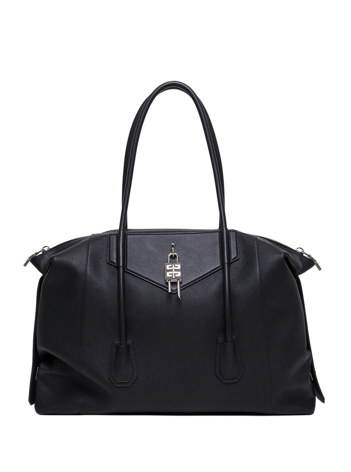 Antigona Lock Soft Black Leather Handbag Goat Shoulder Bags