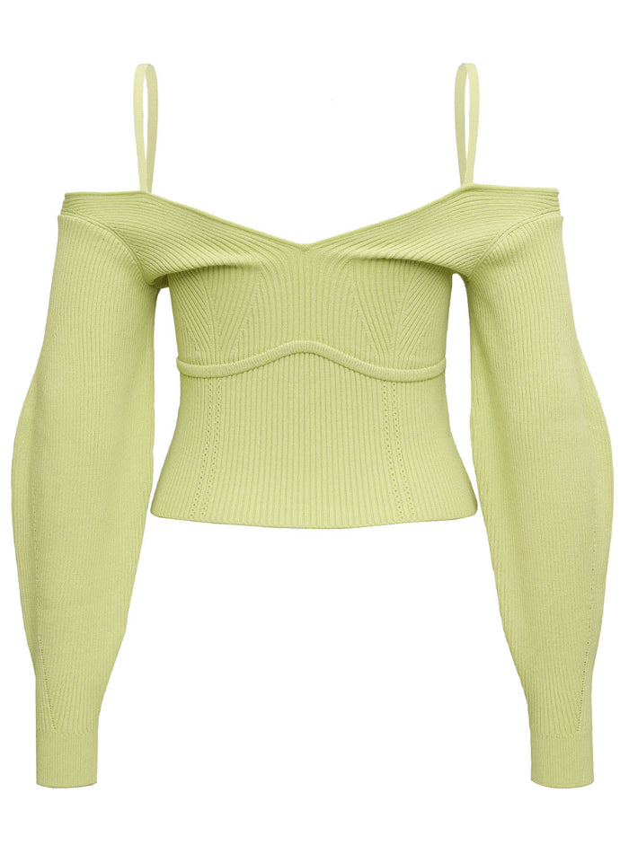 Green Viscose Blend Tanktop Jersey