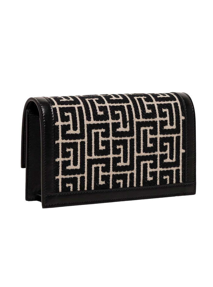 1945 Monogram Jacquard Crossbody Bag Black Cotton Polyester