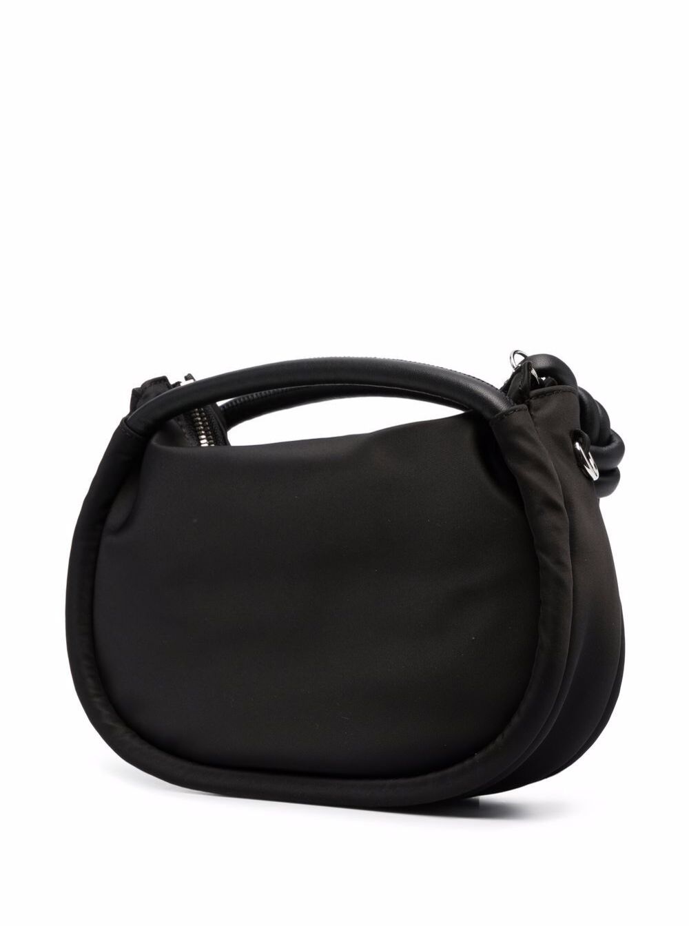Recycled Fabric Crossbody Bag With Knot Detail Black Polyamide Cow
