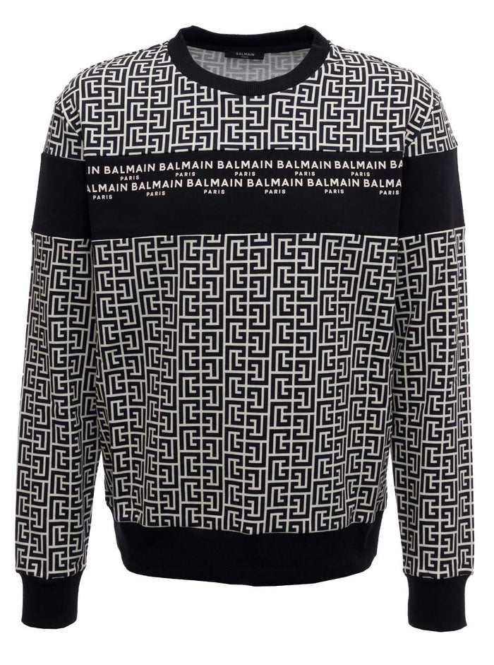 Monogram Cotton Sweatshirt Black Sweatshirts