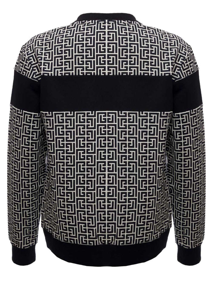 Monogram Cotton Sweatshirt Black Sweatshirts
