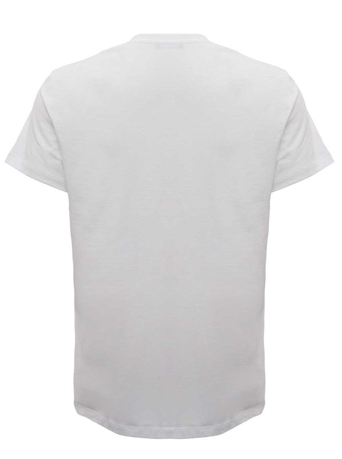 White Cotton T-Shirt With Metallic Logo Print Tshirts And Polo Shirts