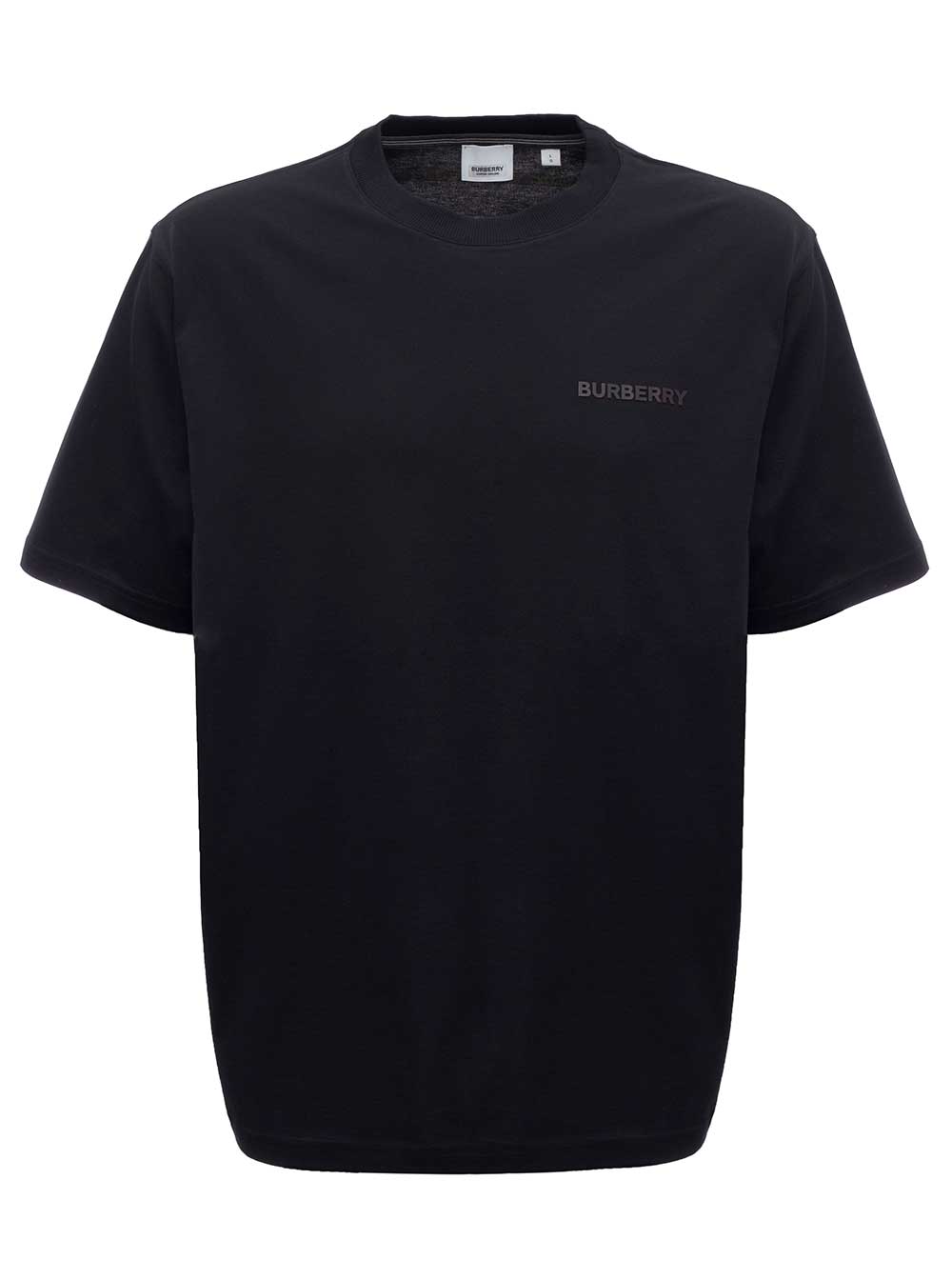 Black Cotton T-Shirt With Logo Print Tshirts And Polo Shirts