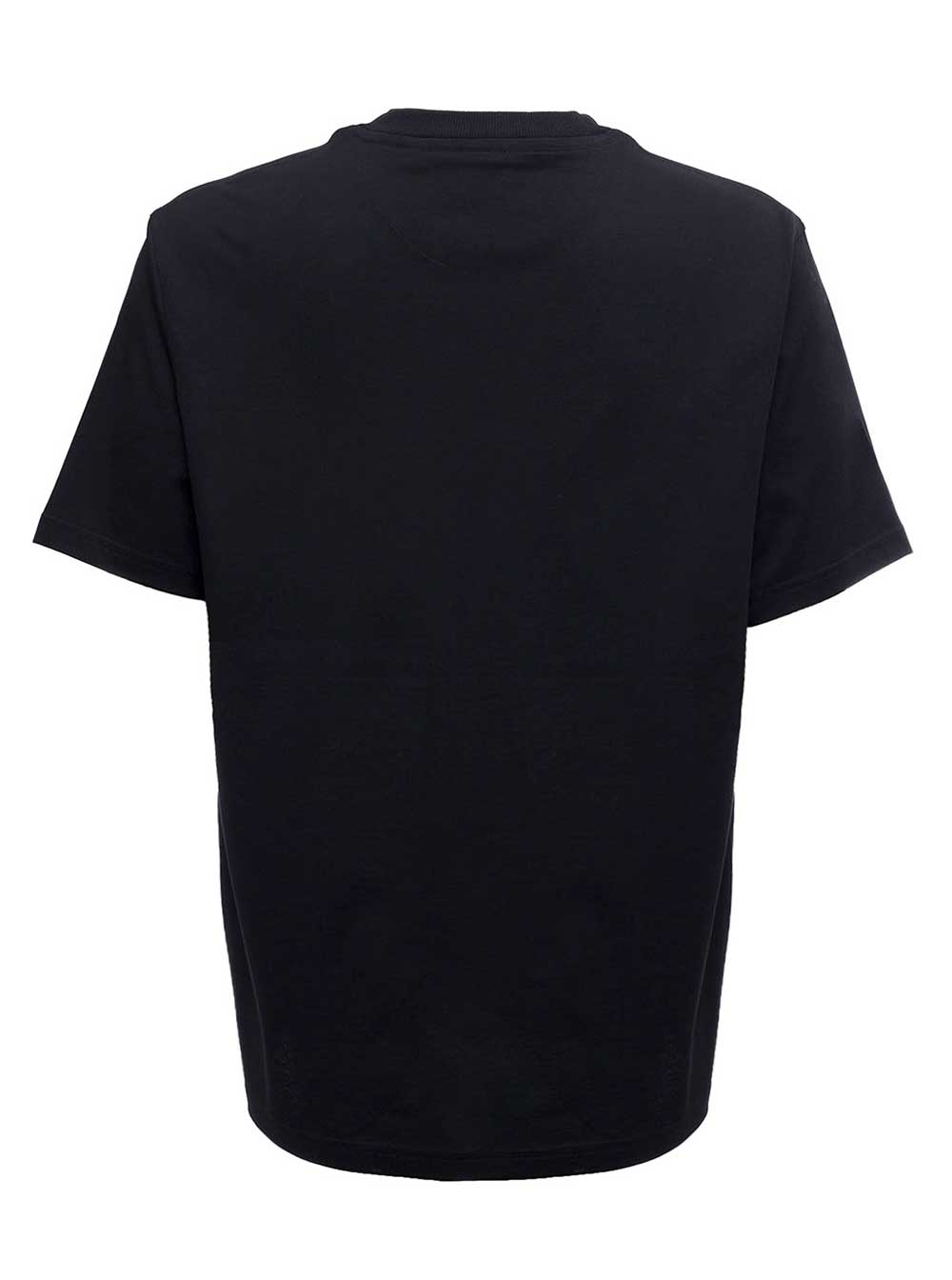 Black Cotton T-Shirt With Logo Print Tshirts And Polo Shirts