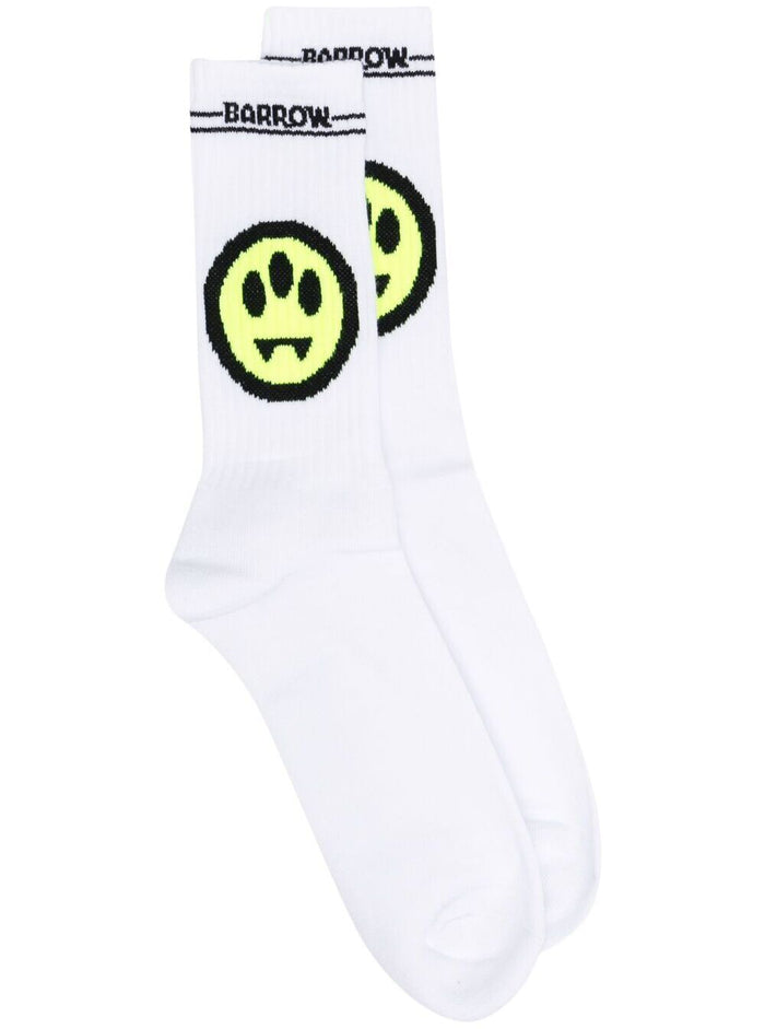 White Cotton Socks With Logo Polyamide Elastane Underwear