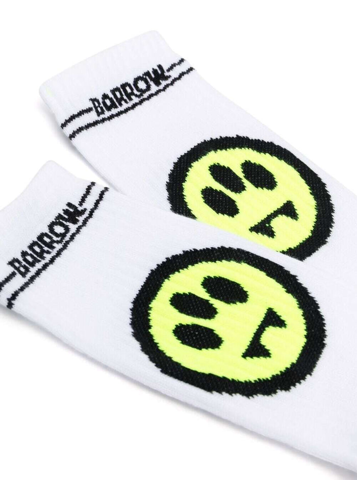 White Cotton Socks With Logo Polyamide Elastane Underwear