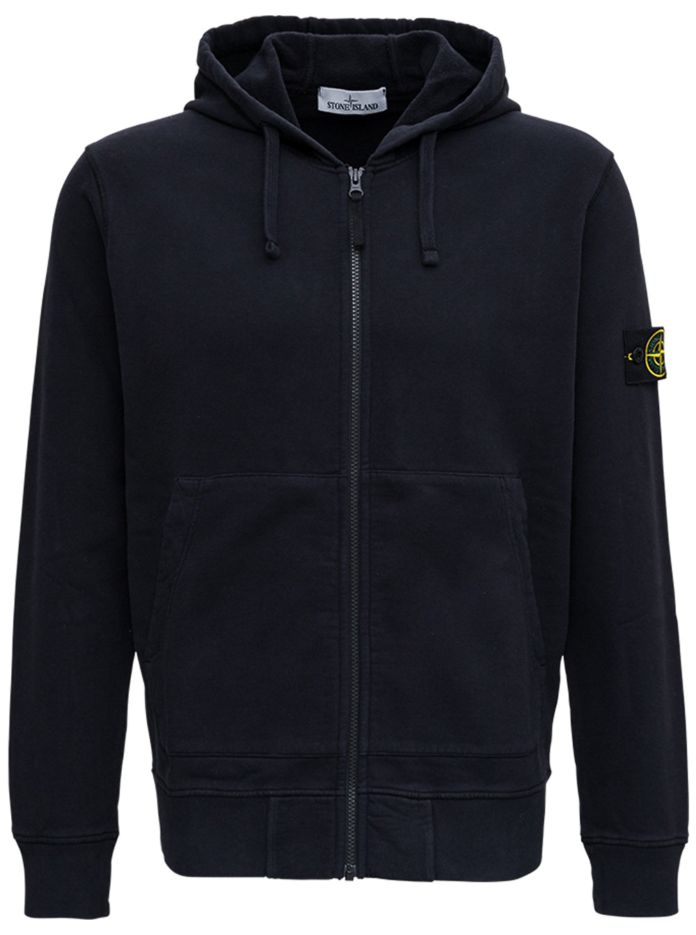 Blue Cotton Hoodie With Logo Blu Sweatshirts