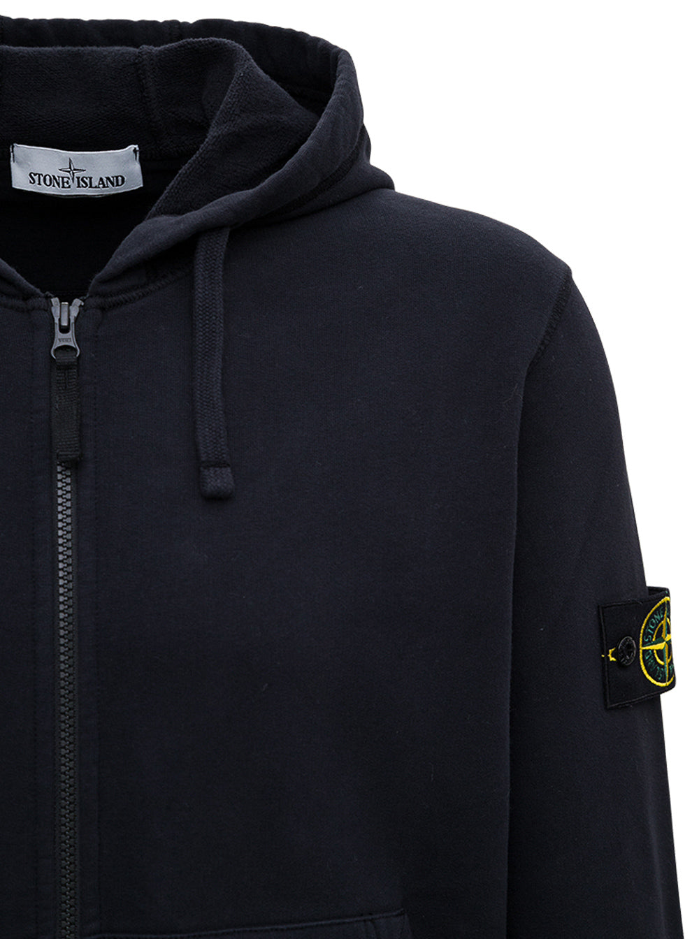 Blue Cotton Hoodie With Logo Blu Sweatshirts
