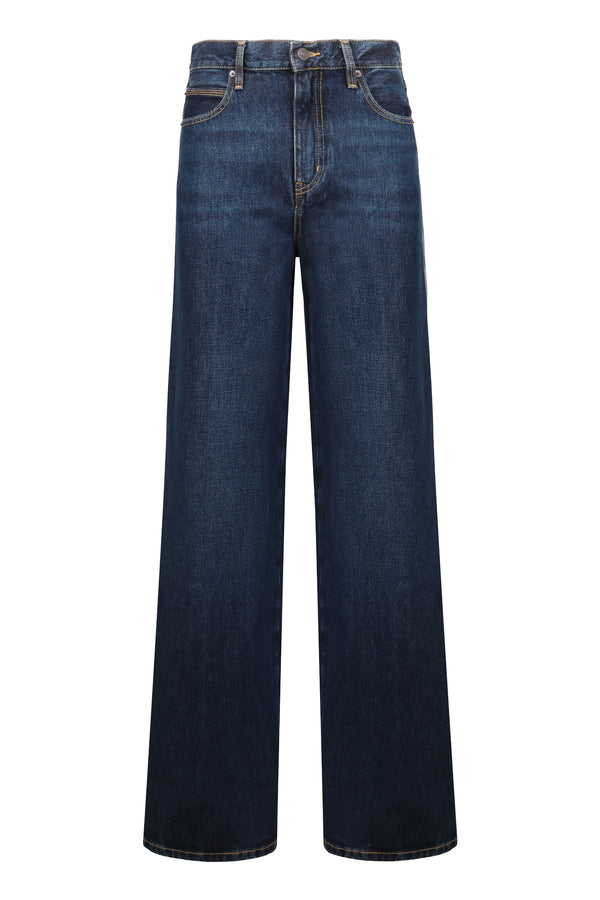 Jeans Wide-Leg Blue Cotton