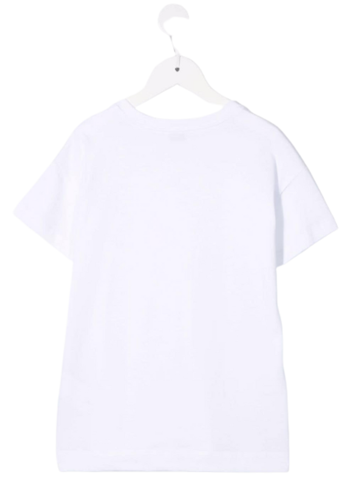 White Cotton T-Shirt With Mascot Print Tshirts And Polo Shirts