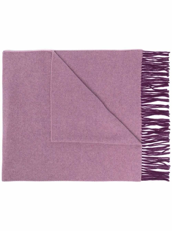 Purple Wool Scarf With Logo Print Pink Recycled Scarfs And Foulards