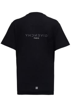 Black Cotton T-Shirt With Logo Print Tshirts And Polo Shirts