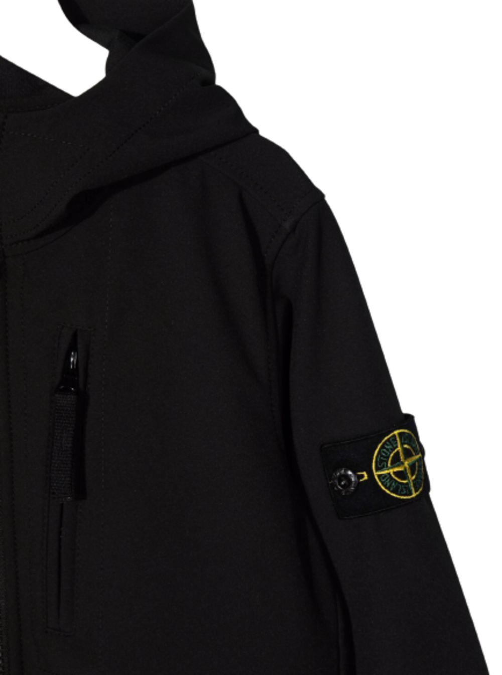 Black Technical Jersey Full Zip Hoodie Polyester Elastane Sweatshirts