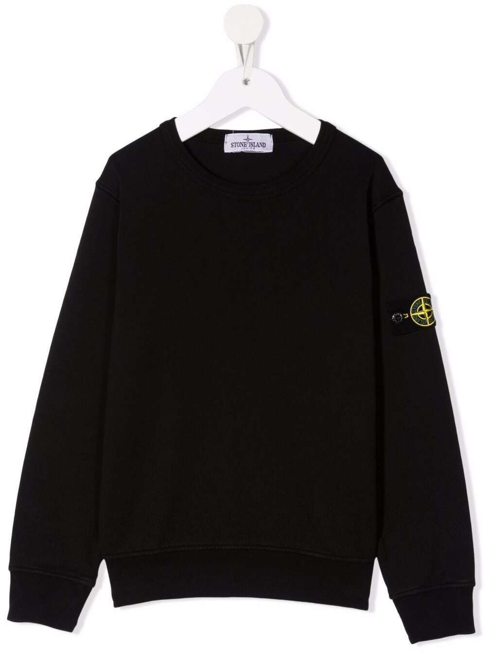 Black Jersey Sweatshirt With Logo Cotton Sweatshirts