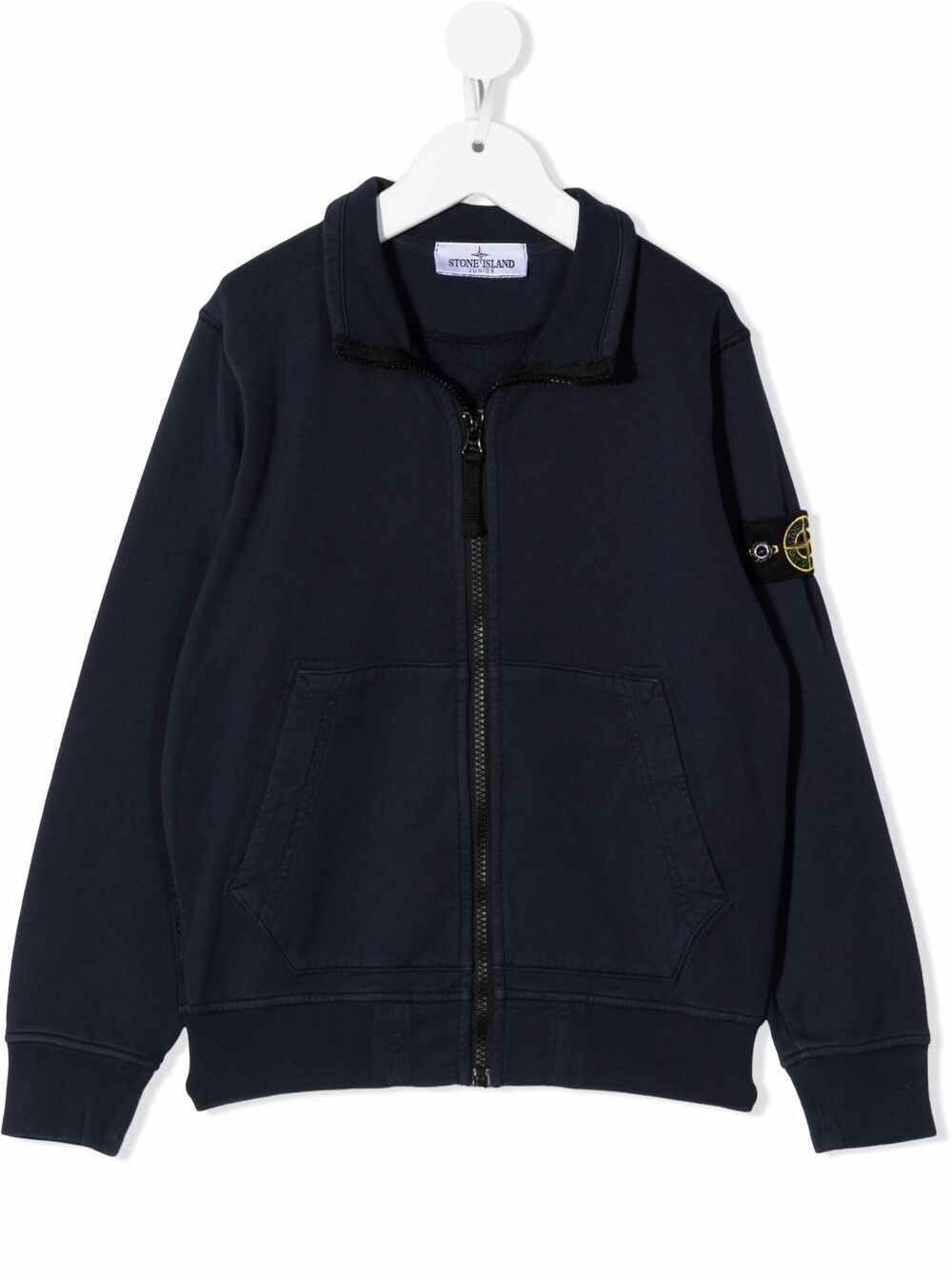 Blue Cotton Hoodie With Logo Blu Sweatshirts