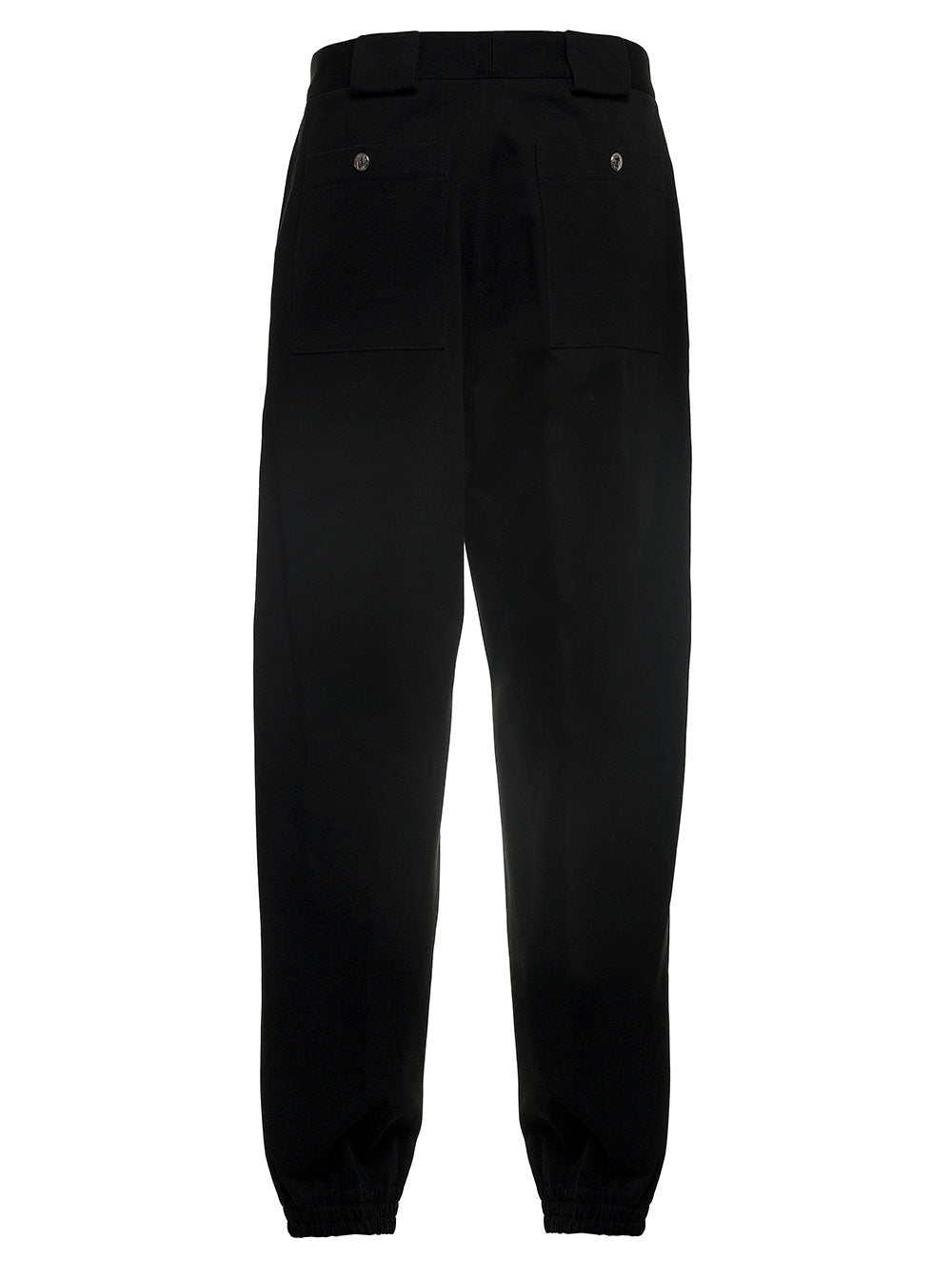 Black Cotton Pants With Zip Trousers