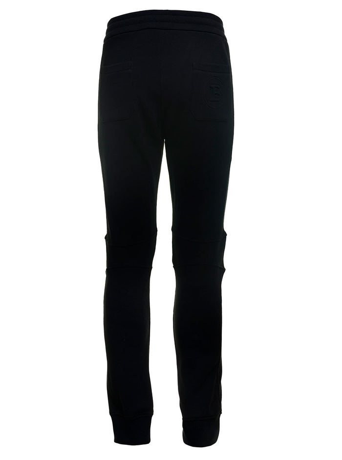 Black Cotton Joggers With Flocked Logo Trousers