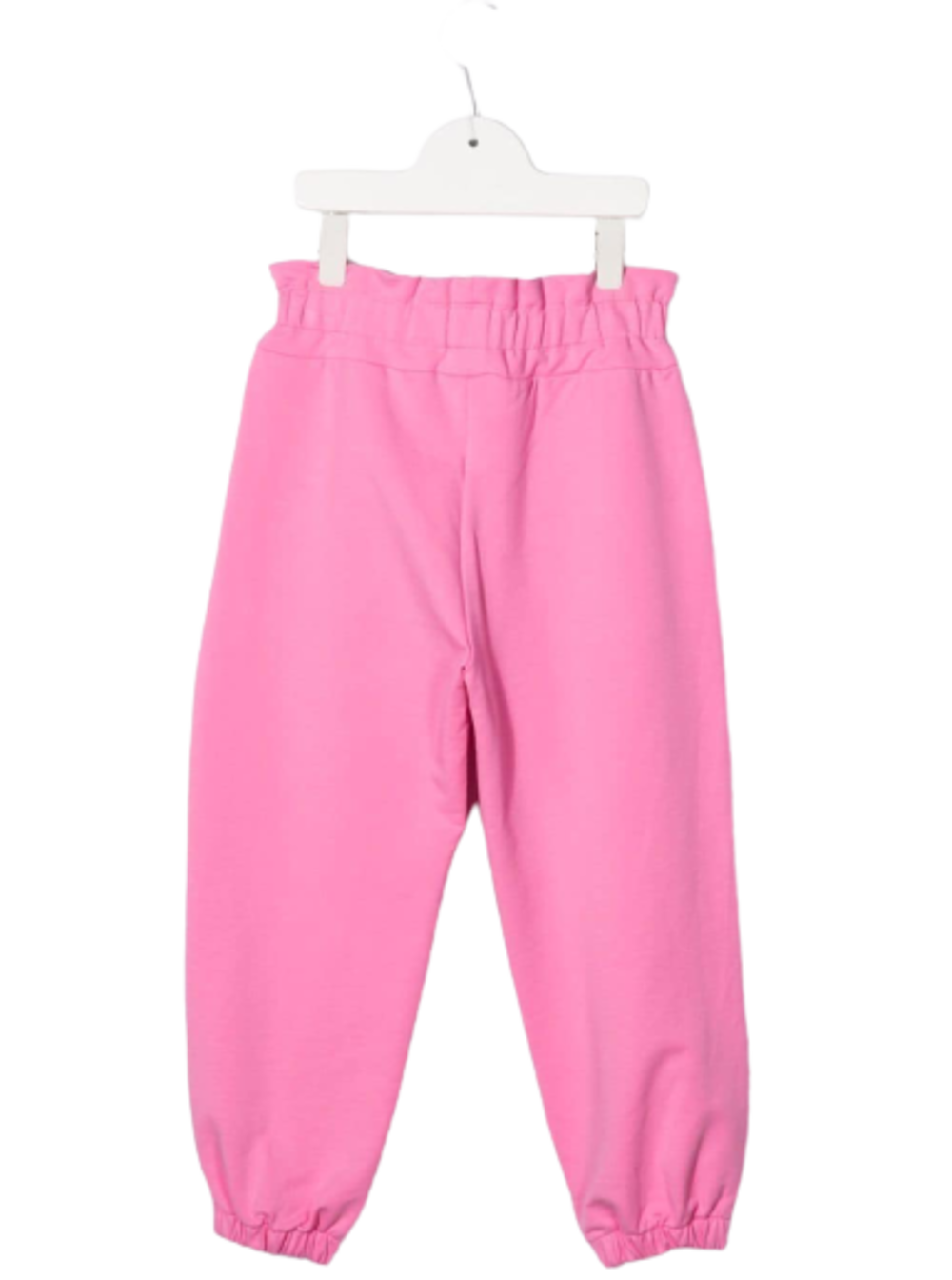 Pink Cotton Jogger With Mascotte Print Elastane Trousers
