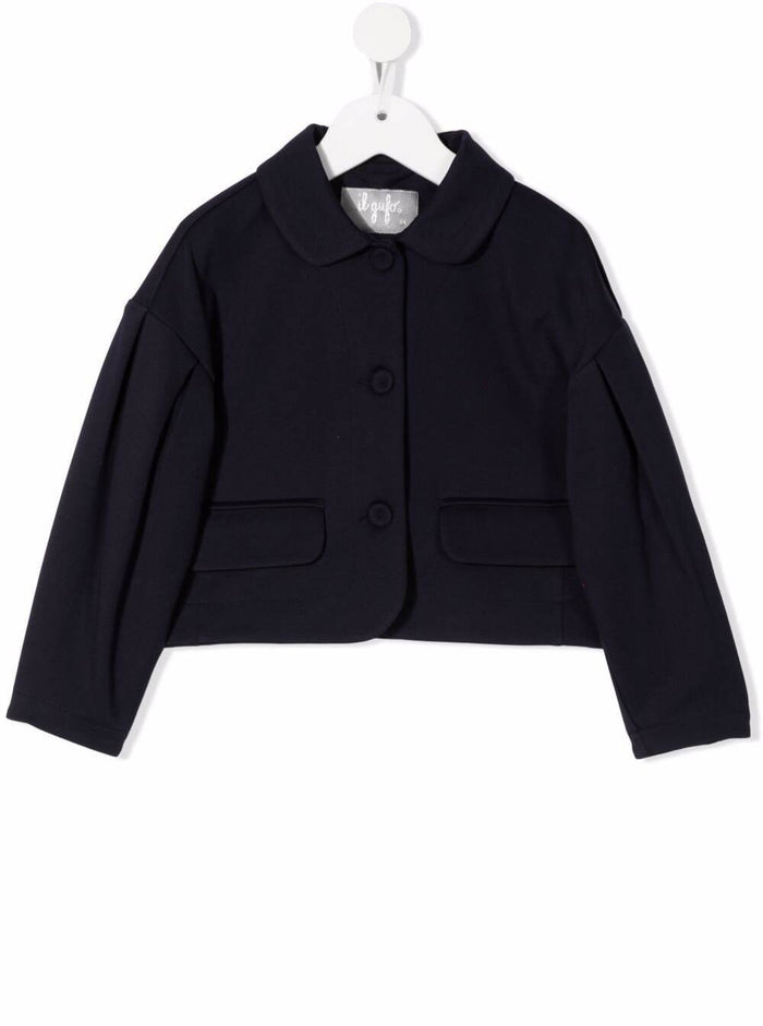 Blue Viscose Blend Jacket With Drop Shoulders Blu Polyamide Elastane Blazers
