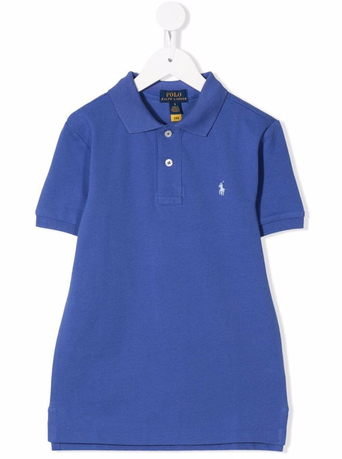 Bluette Cotton Polo Shirt With Logo Blu Tshirts And