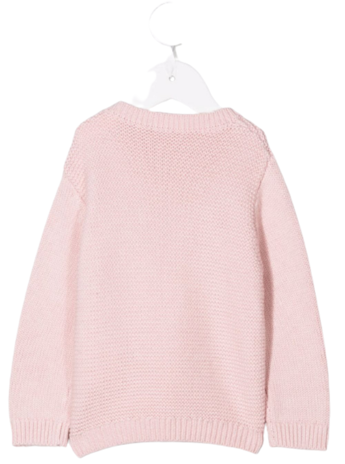 Pink Wool And Cotton Sweater With Lama Detail Jersey