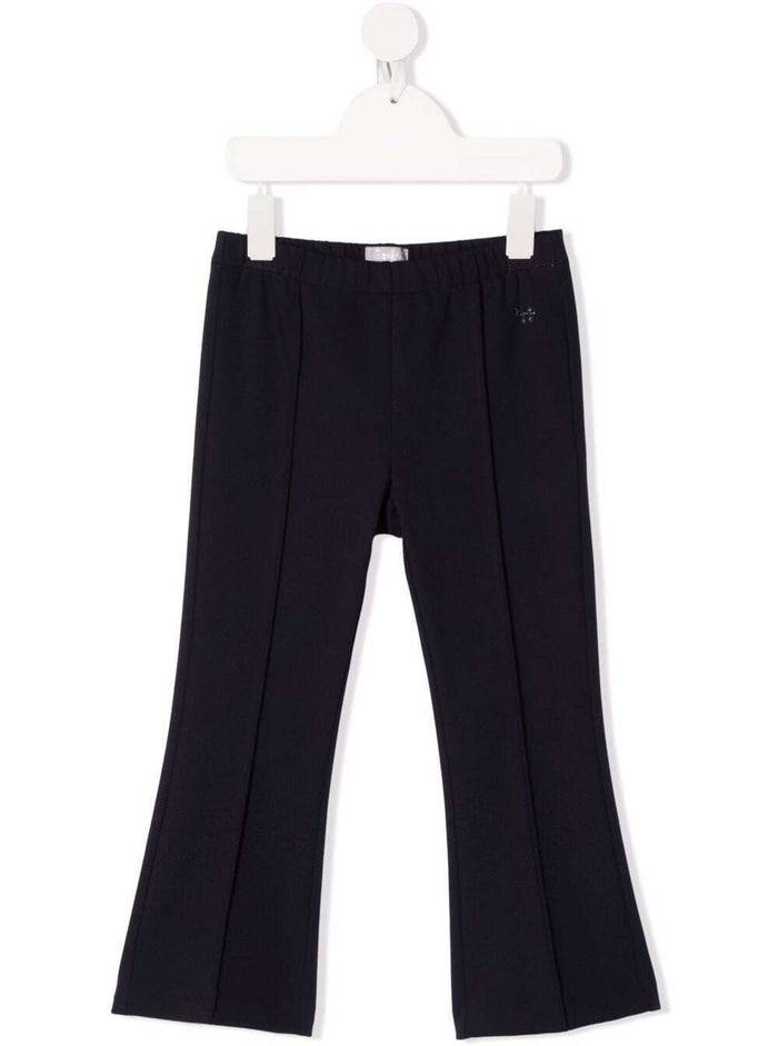 Blue Viscose Blend Trousers Blu Polyamide Elastane