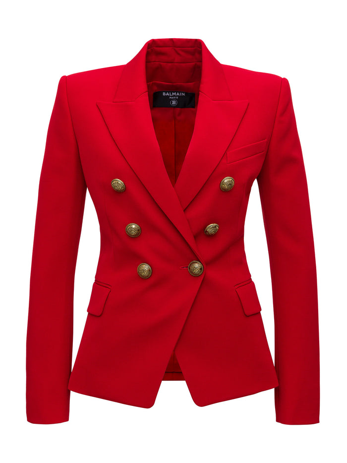 Six Button Red Blazer Virgin Wool Blazers
